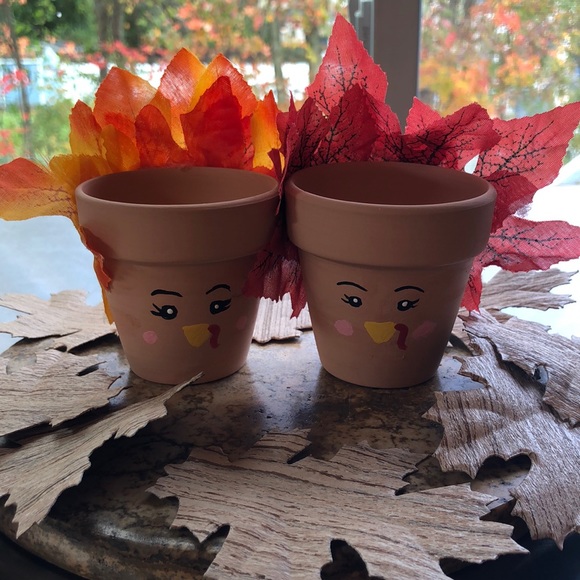HAND CRAFTED- Upcycled- Turkey Terracotta Clay Pots -set of 2 - Picture 1 of 7